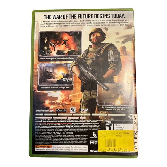 Frontlines Fuel of War for Xbox 360 by THQ. Great Condition!!! - Picture 3 of 3